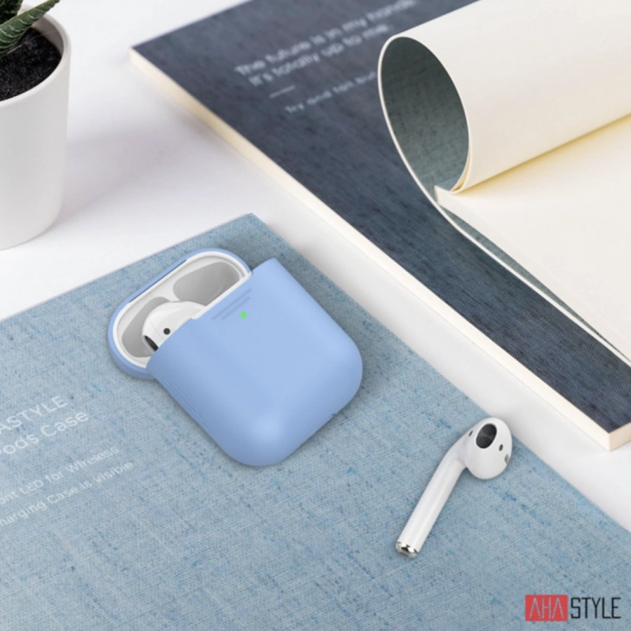 Чехол AHASTYLE дуо для Apple AirPods - Blue (AHA-02020-SBL)